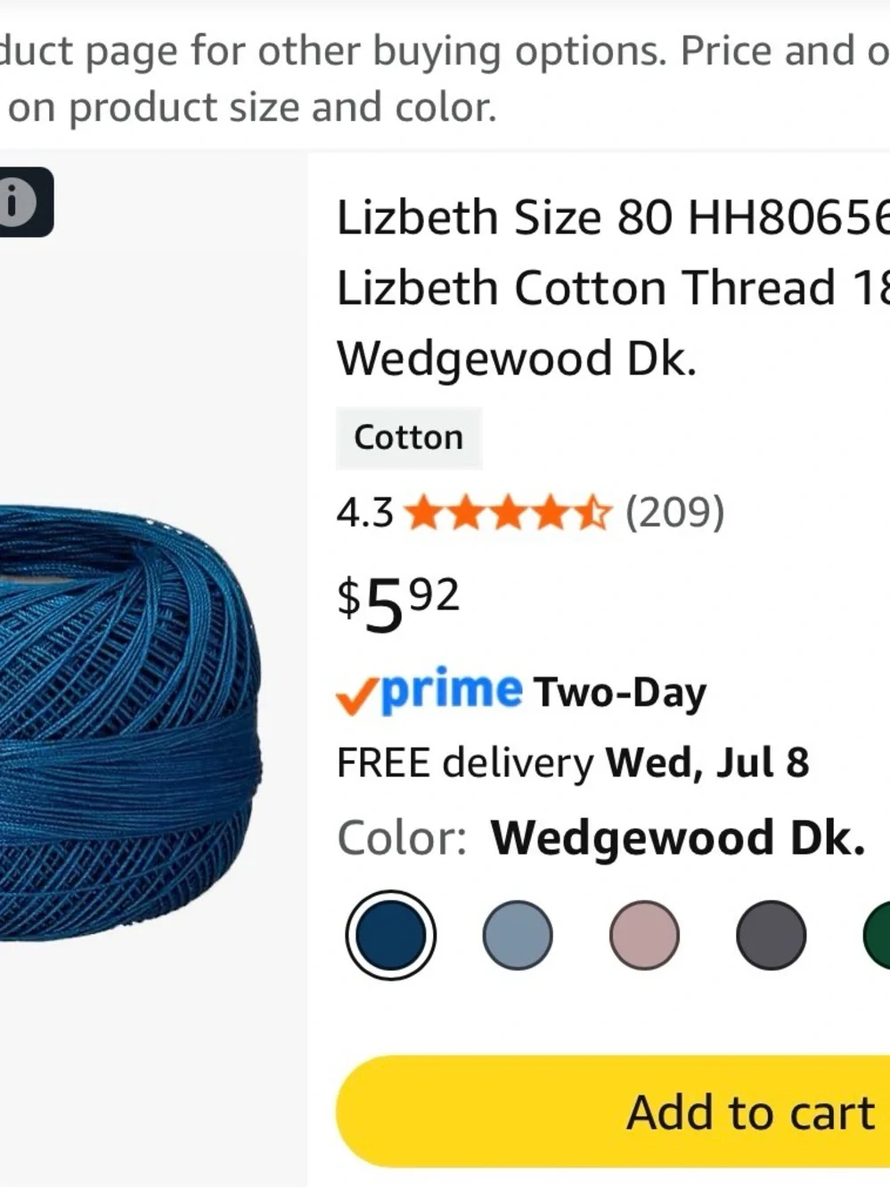 20% Silk 80% Cotton Thread